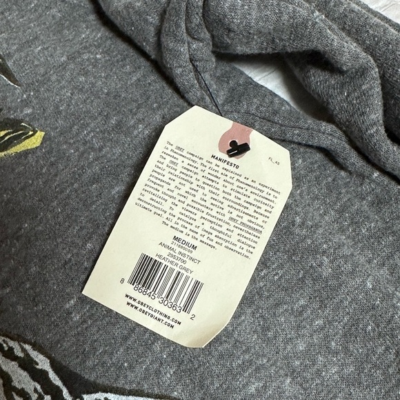 Obey sweatshirt grey new with tag medium bird - Picture 3 of 5